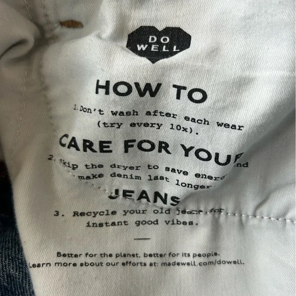 Madewell women’s high rise Mom Jeans with raw hemline Size 28Tall - Picture 12 of 13